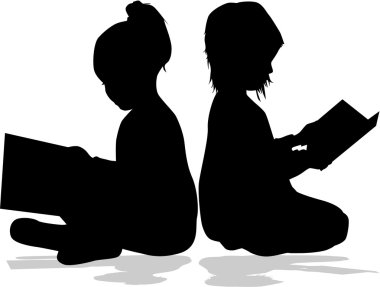 kitap okurken bir kız silüeti.