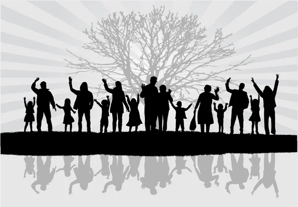 Silhouettes familiales — Image vectorielle