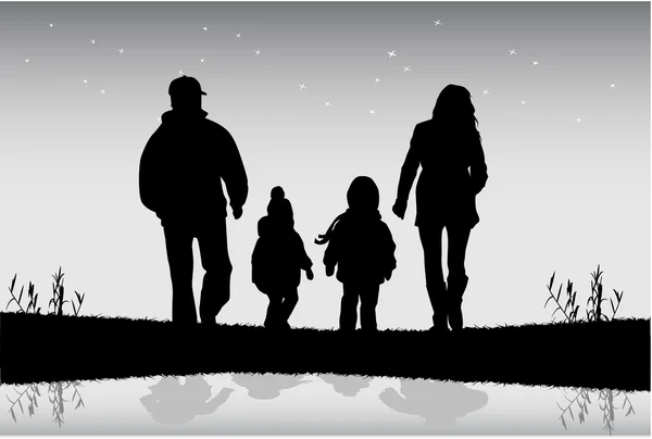 Familiensilhouetten — Stockvektor