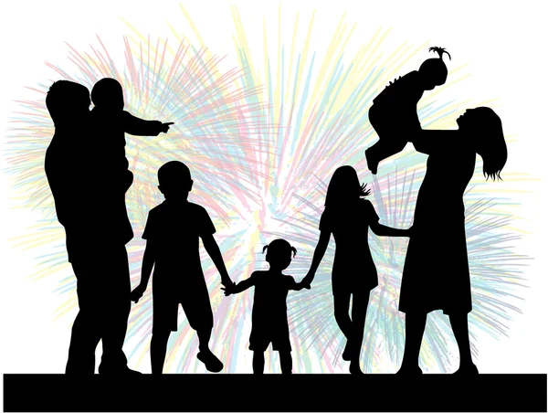 Silhouettes familiales — Image vectorielle