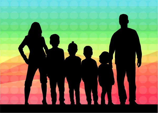 Familie silhouetten — Stockvector