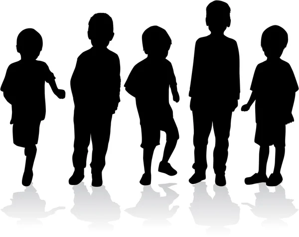 Children silhouettes — Stock Vector