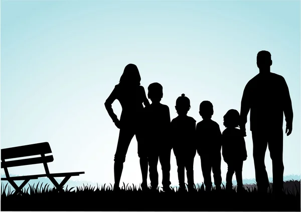 Familie silhouetten — Stockvector