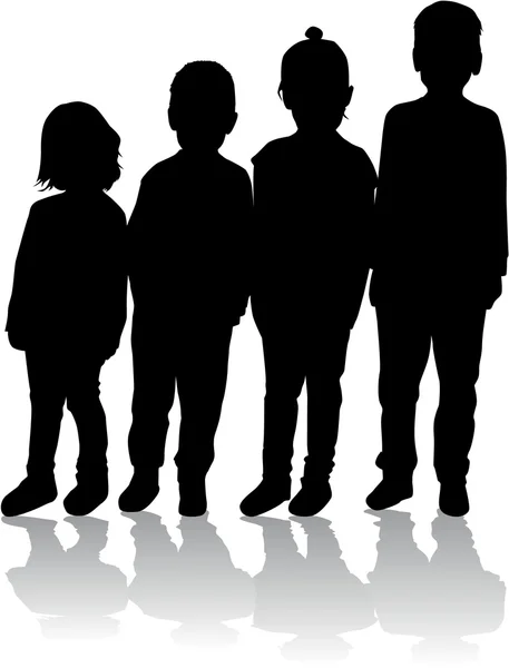 Kinderen Silhouet — Stockvector