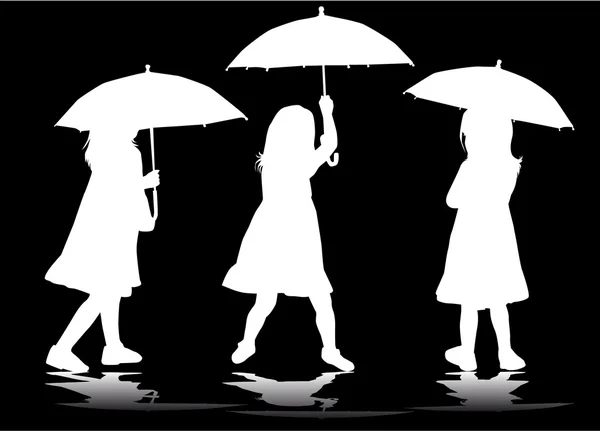 Girl with umbrella — Stock Vector