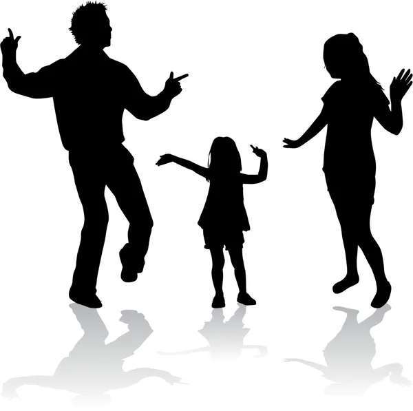 Family silhouettes — Stock Vector