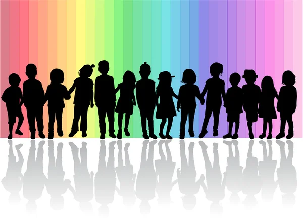 Children silhouettes — Stock Vector