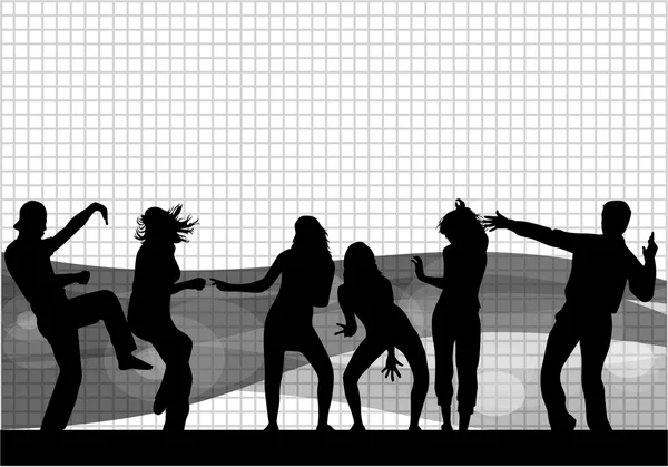 Silhouette danzanti — Vettoriale Stock