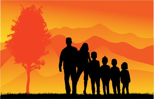 Silhouettes familiales — Image vectorielle