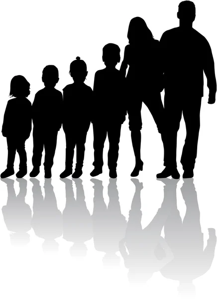 Family silhouettes — Stock Vector