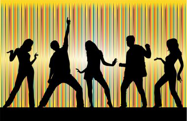 Dans eden insanlar siluetleri