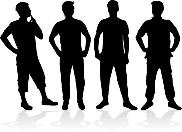 Erkekler silhouettes — Stok Vektör