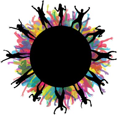 Dans eden insanlar siluetleri