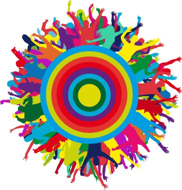 Dans eden insanlar siluetleri