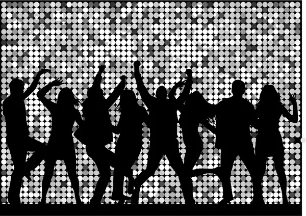 Silhouettes de danseurs — Image vectorielle