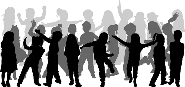 Silhouettes enfants — Image vectorielle