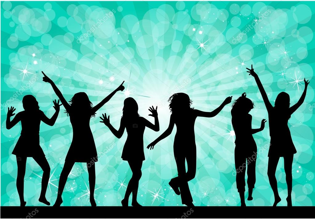 Hermosas Mujeres Bailando Vector Gráfico Vectorial © Pablonis Imagen 78031490