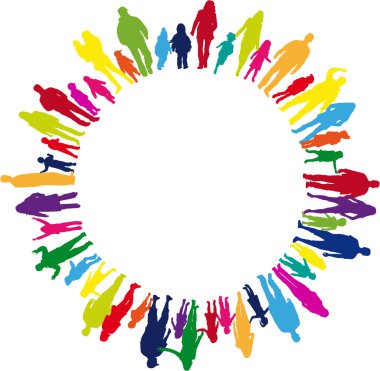 Dans eden insanlar siluetleri .