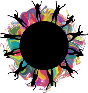 Dans eden insanlar siluetleri