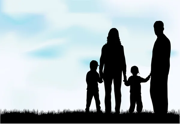 Family silhouettes. — Stock Vector