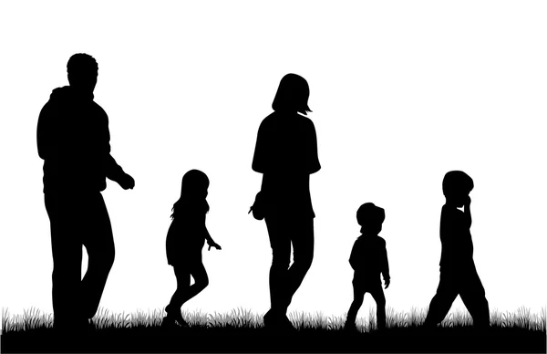 Silhouettes familiales — Image vectorielle