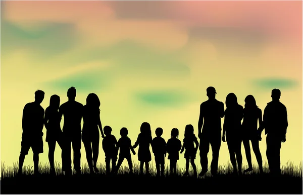 Familie silhouetten — Stockvector