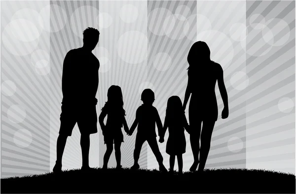 Familie silhouetten. — Stockvector