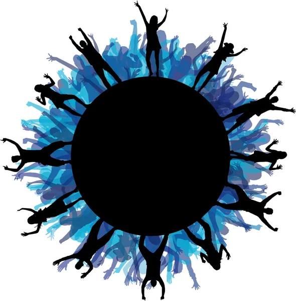 Dans eden insanlar siluetleri .