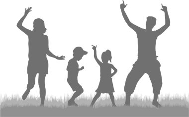 Dans eden insanlar siluetleri
