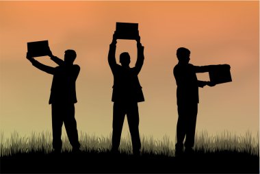 tezahürü - bir grup insan protesto.