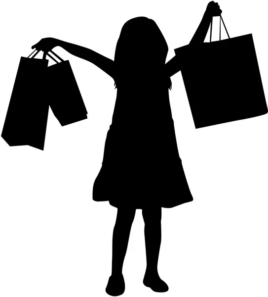 Girl on shopping. — Stock Vector