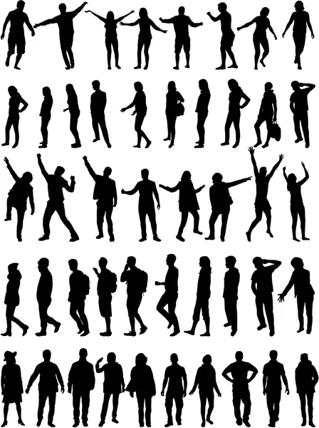 Silhouettes conceptuelles des personnes  . — Image vectorielle