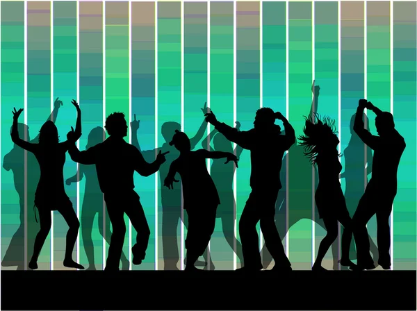 Dansende mensen silhouetten. — Stockvector