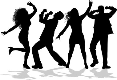 Dans eden insanlar siluetleri.