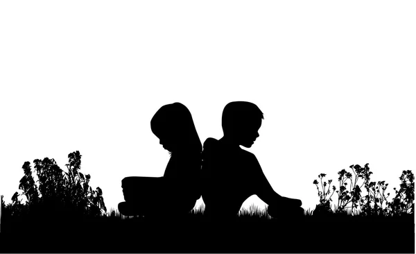 Silhouettes of couples. — Stock Vector