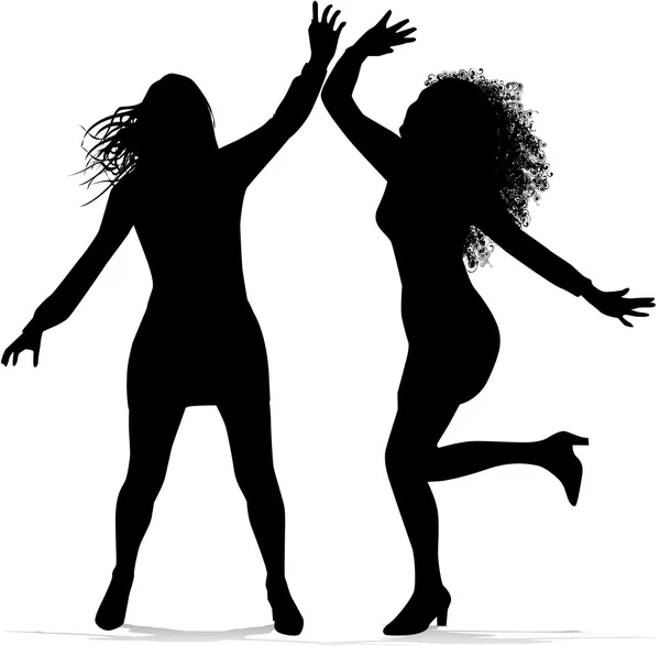 Femmes dansantes silhouettes . — Image vectorielle