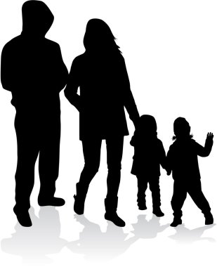 vector silhouet van familie.