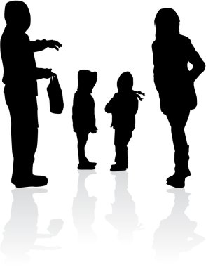 vector silhouet van familie.