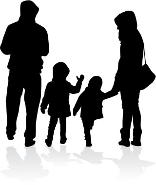 vector silhouet van familie.