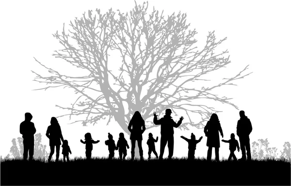 Silhouette vectorielle de la famille . — Image vectorielle