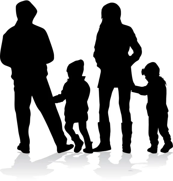 Vector silhouette of family. — Stock Vector