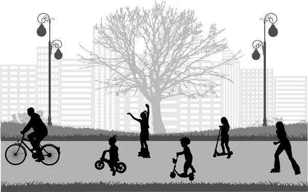 Sport actif familial . — Image vectorielle