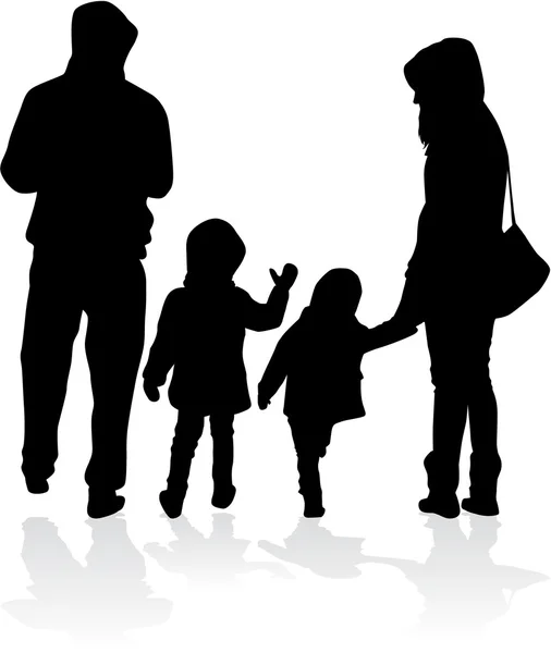 Silhouette vectorielle de la famille . — Image vectorielle