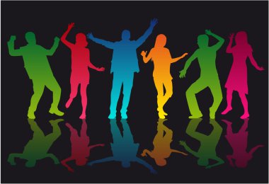 Dans eden insanlar siluetleri.