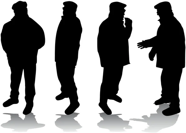 Senior Silhouettes de personnes . — Image vectorielle