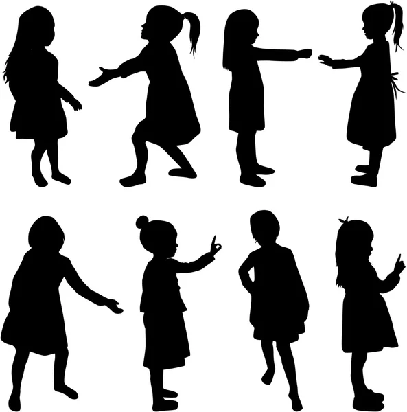 Silhouettes of girls. — Stock Vector