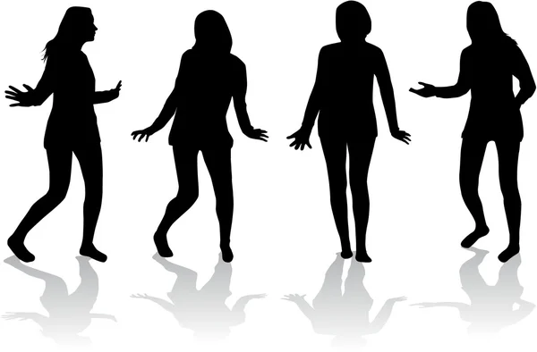 Silhouette dansante d'une femme . — Image vectorielle