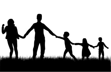 vector silhouet van familie.