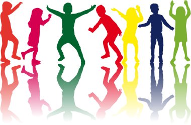 Çocuk siluetleri. Kavramsal çizimi