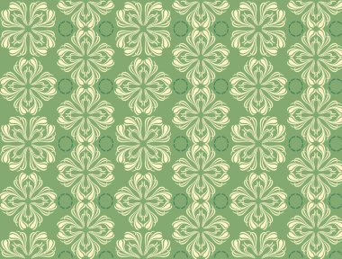 Sage Green Vintage Çiçeksiz Desen